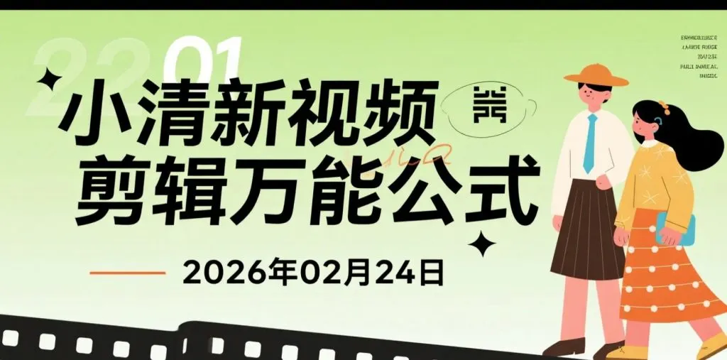 【2026.02.24】小清新视频剪辑变现逻辑拆解：新手可复用的万能结构与氛围打造方法-阿吉项目网
