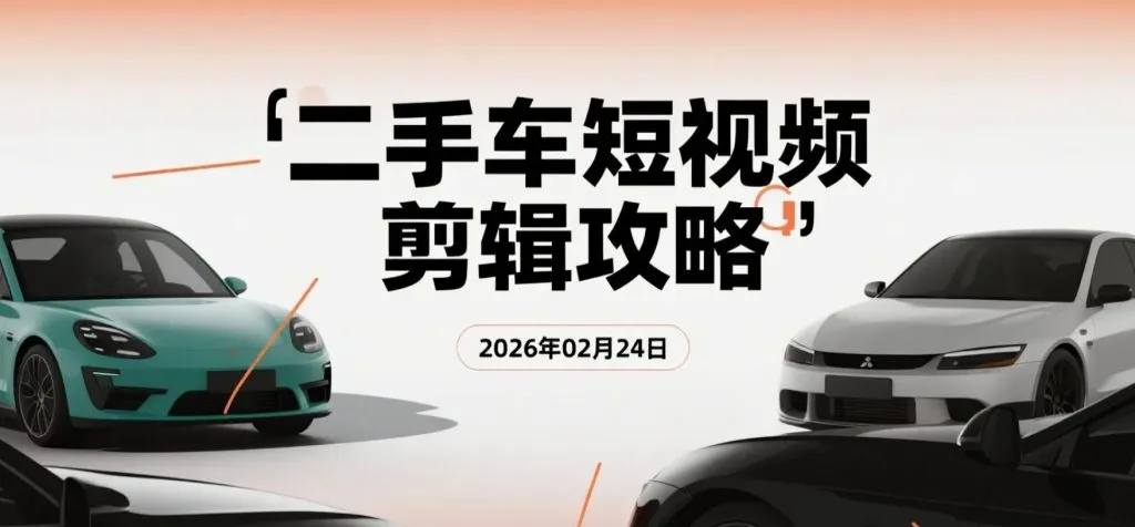 【2026.02.24】零基础上手二手车短视频剪辑实操拆解｜手机操作思路与卖车转化逻辑解析-阿吉项目网