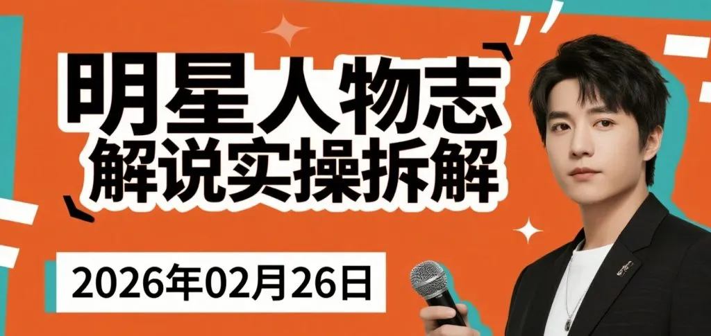 【2026.02.26】抖音明星人物志解说实操拆解：起号逻辑、计划路径与变现思路研究-阿吉项目网