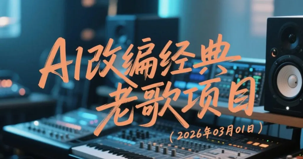 【2026.03.01】AI改编经典老歌项目，短视频音乐人凭此快速涨粉-阿吉项目网