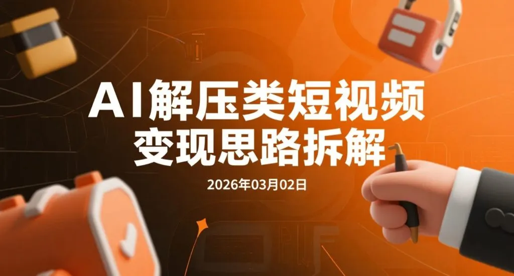 【2026.03.02】AI解压类短视频变现思路拆解-阿吉项目网