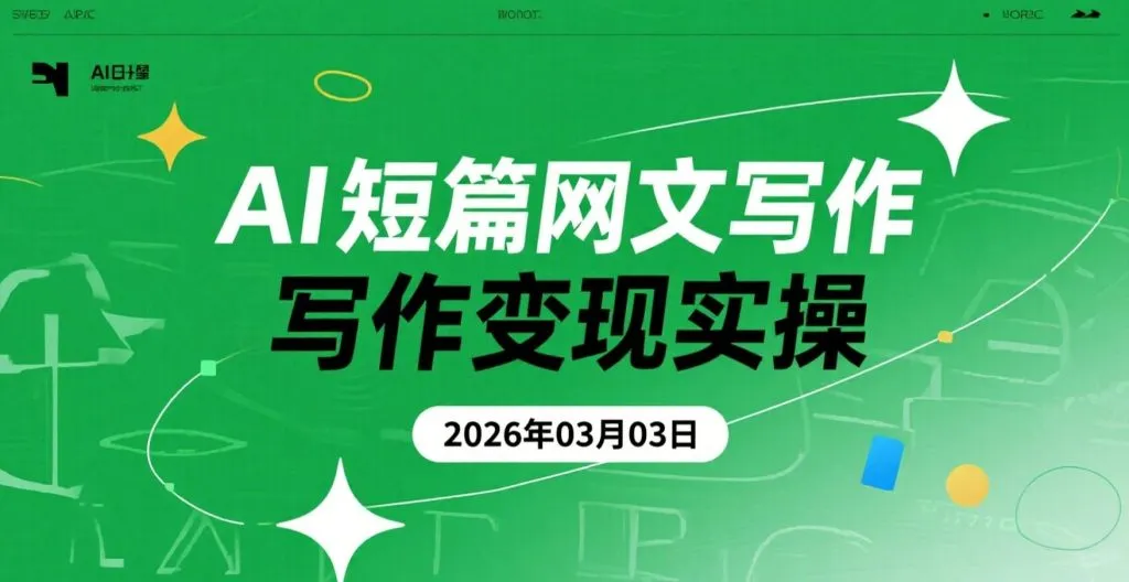 【2026.03.03】AI短篇网文写作变现实操：从零基础到可投稿思路拆解-阿吉项目网