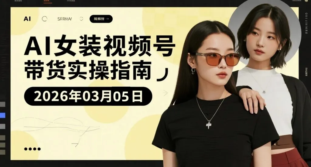 【2026.03.05】AI女装带货全流程实操：零基础也能快速上手变现-阿吉项目网