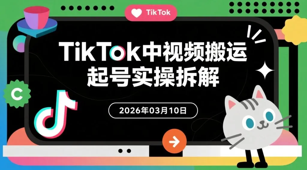 【2026.03.10】TikTok中视频搬运起号实操拆解:三天跑通流程与矩阵变现思路-阿吉项目网