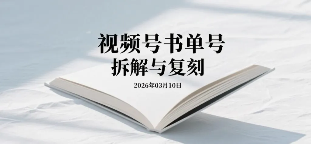 【2026.03.10】视频号书单号拆解与复刻：一套提示词实现全流程研究-阿吉项目网