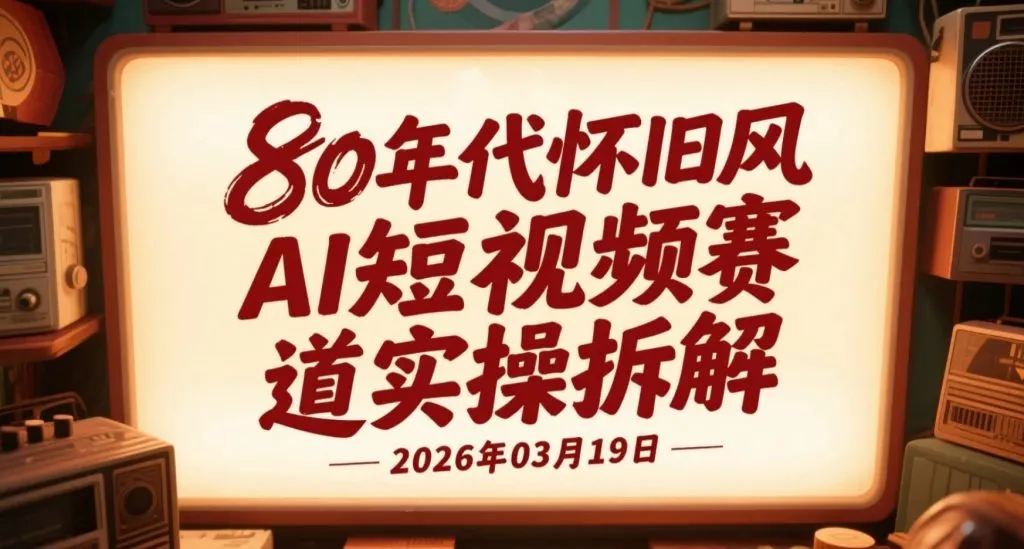 【2026.03.19】80年代怀旧风AI短视频赛道实操拆解，乡村巴士题材变现思路整理-阿吉项目网