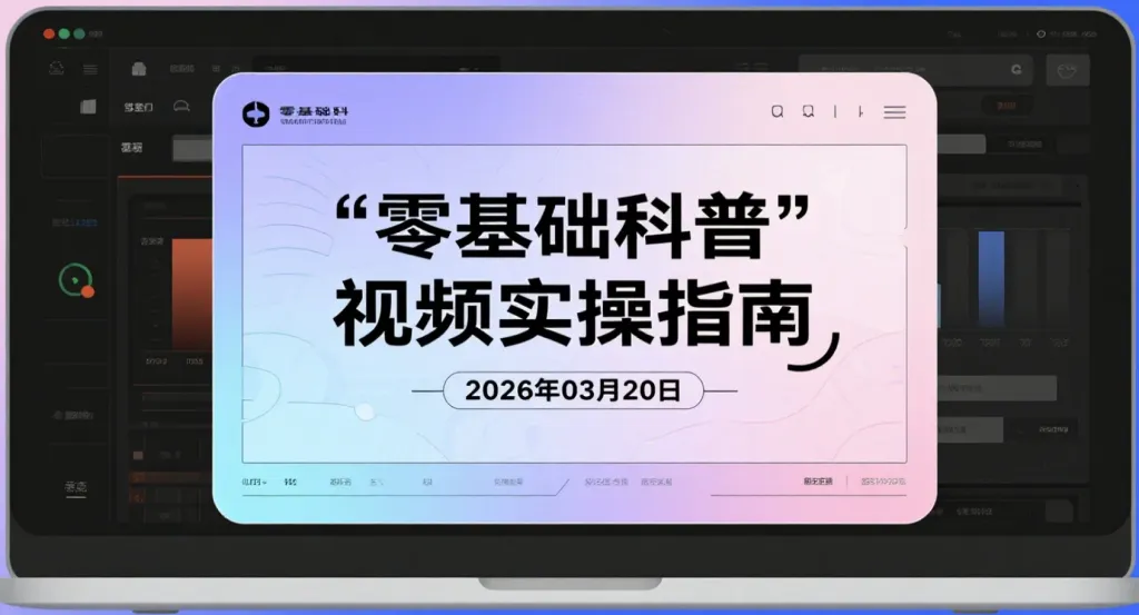 【2026.03.20】零基础科普视频实操指南：快速上手与流量变现-阿吉项目网