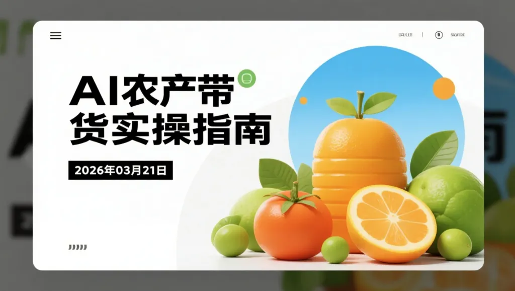 【2026.03.21】AI农产带货实操指南，干果零食类目短视频与直播变现玩法-阿吉项目网