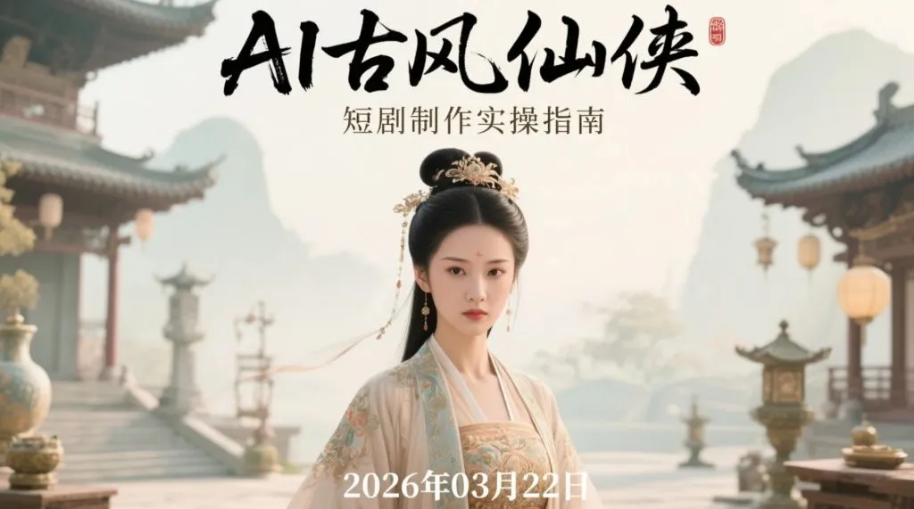 【2026.03.22】AI古风仙侠短剧制作实操指南,零基础入门的短视频内容变现方向拆解-阿吉项目网