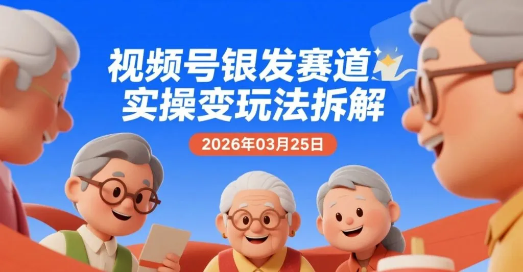 【2026.03.25】视频号银发赛道实操变现玩法拆解，多类型内容制作与橱窗流程-阿吉项目网