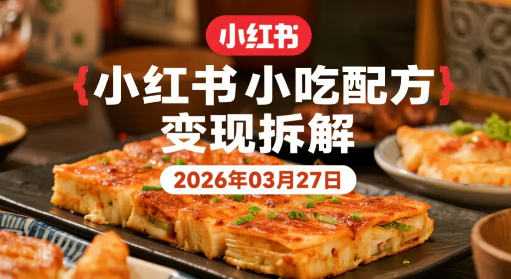 【2026.03.27】小红书小吃配方变现拆解，从内容整理到接单的轻量实操路径-阿吉项目网