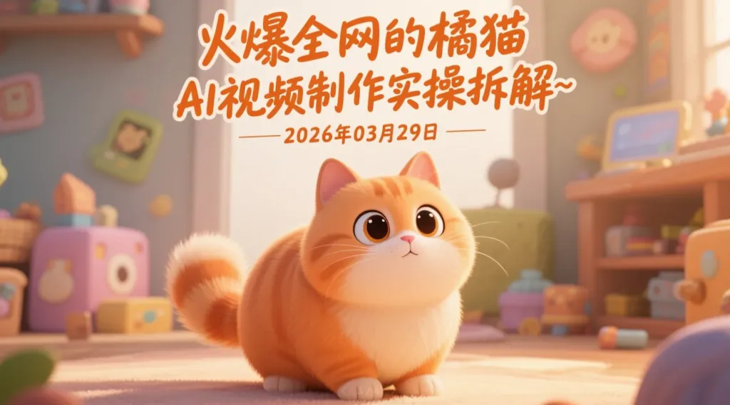【2026.03.29】火爆全网的橘猫AI视频制作实操拆解：4步搭建萌系内容模型，实现短视频起号与流量获取-阿吉项目网
