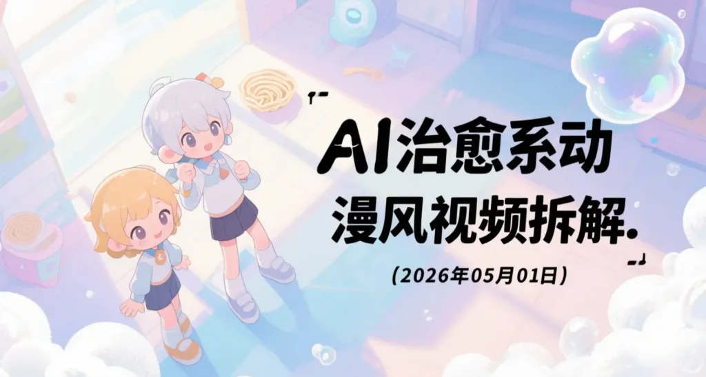 【2026.05.01】AI治愈系动漫风视频拆解丨117条内容涨粉131W的玩法与变现路径-阿吉项目网