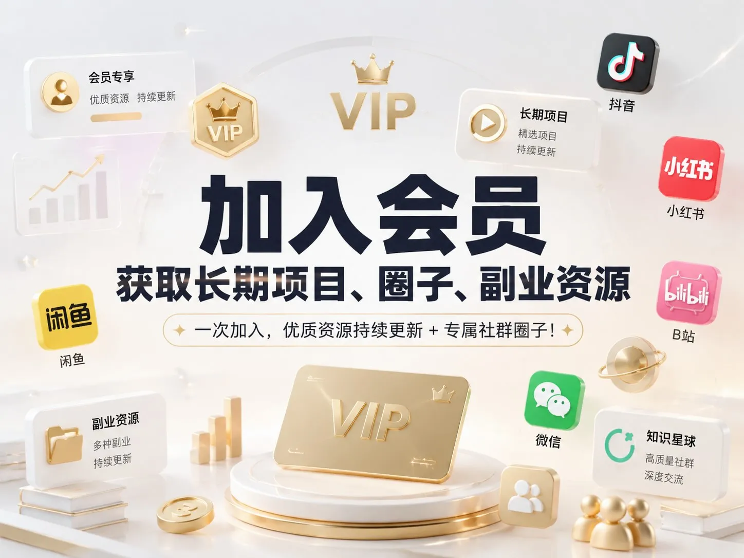 加入会员,你能获得哪些长期副业资源-阿吉项目网