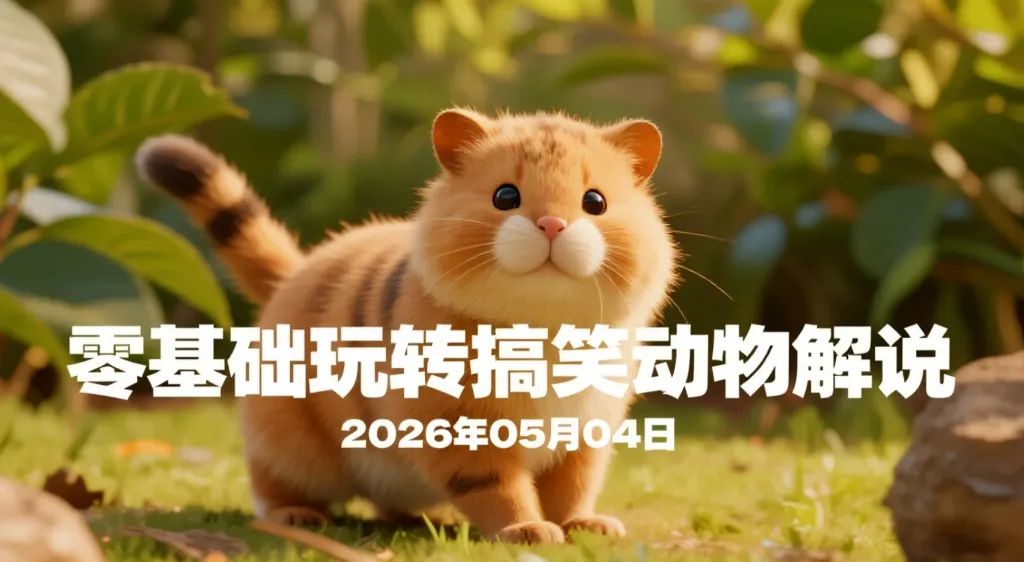 【2026.05.04】零基础玩转搞笑动物解说 | 视频内容研究与实操指南-阿吉项目网