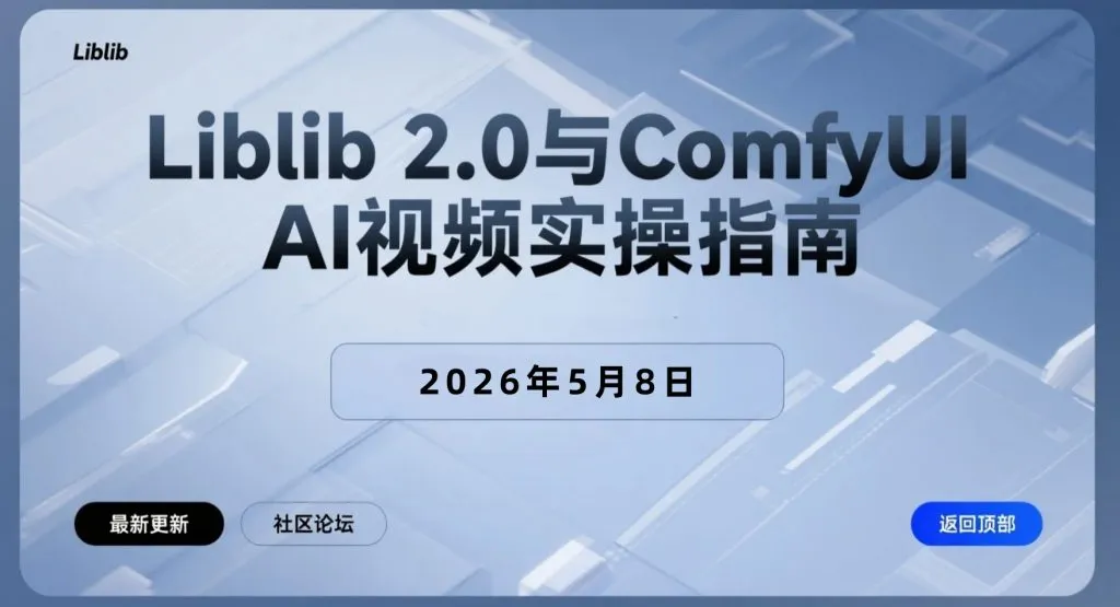 【2026.05.08】Liblib 2.0与ComfyUI AI视频实操指南:从图片生成到自动化视频制作-阿吉项目网
