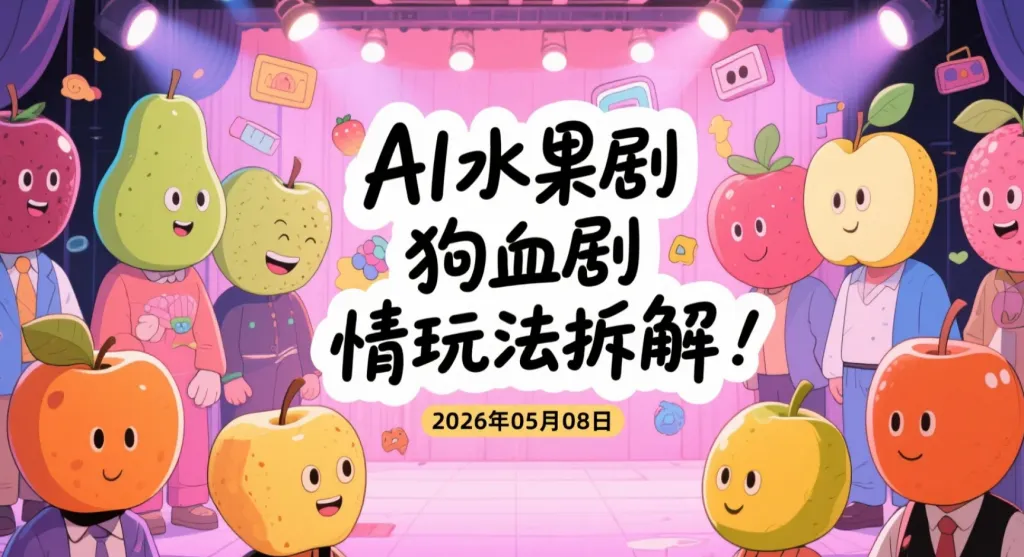 【2026.05.08】AI水果剧狗血剧情玩法拆解：9天涨粉300W+的短视频流量思路，适合新手实操研究-阿吉项目网