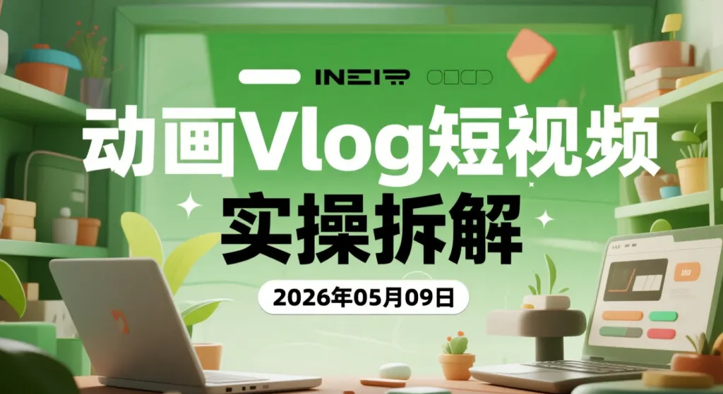 【2026.05.09】动画Vlog短视频实操拆解：AI辅助快速起号玩法，43条作品涨粉8.3W案例分析-阿吉项目网