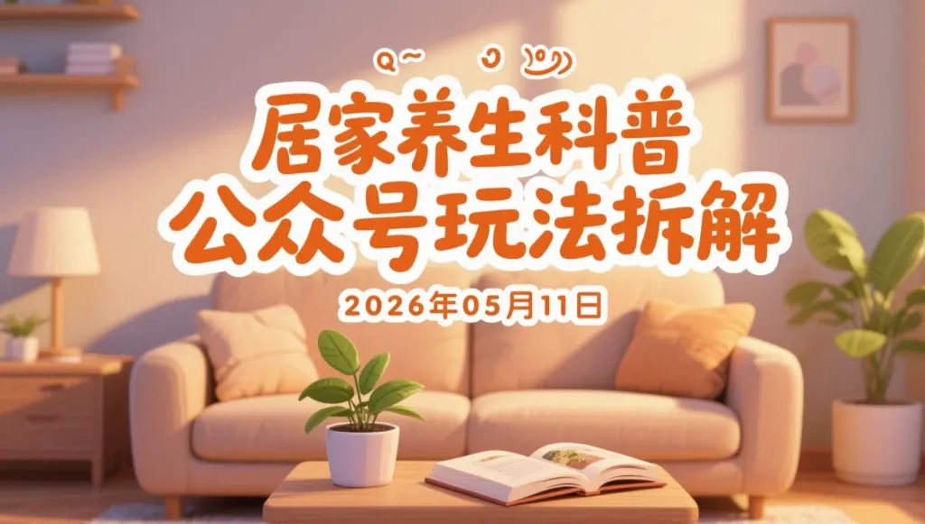 【2026.05.11】居家养生科普公众号玩法拆解:低门槛起号,适合长期运营的流量变现方向-阿吉项目网