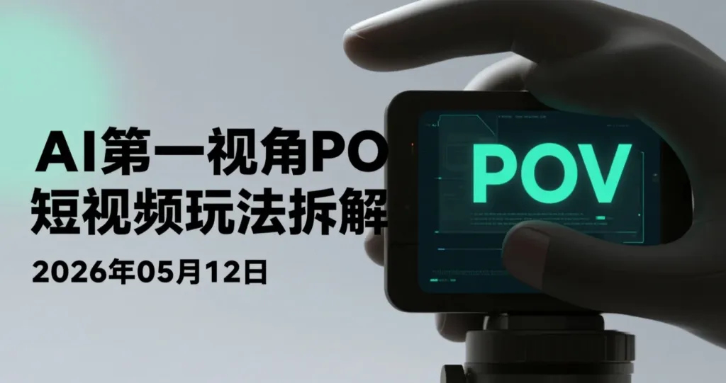 【2026.05.12】AI第一视角POV短视频玩法拆解，5条内容涨粉25万，无需露脸也能做的情绪流量项目-阿吉项目网