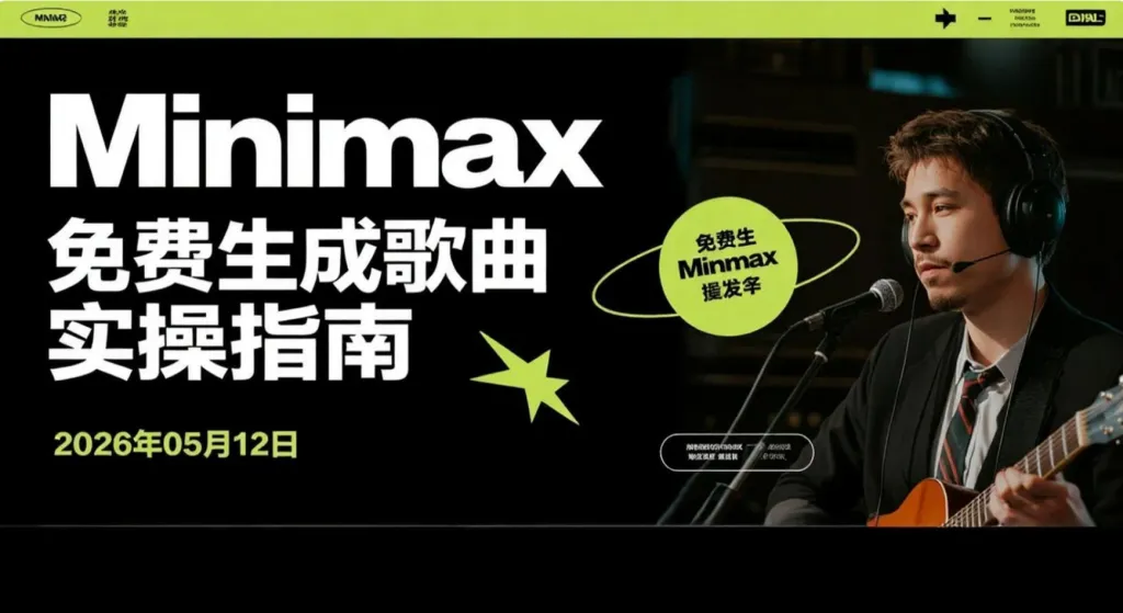 【2026.05.12】Minimax免费生成歌曲实操指南:零成本做AI音乐,用于短视频与内容变现-阿吉项目网