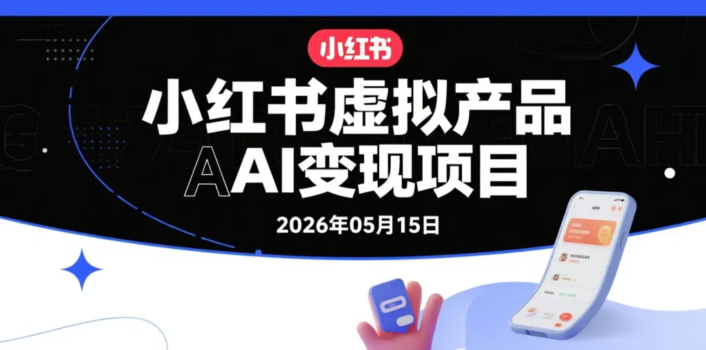 【2026.05.15】小红书虚拟产品AI变现项目:原创内容+笔记流量+投流放大实操-阿吉项目网