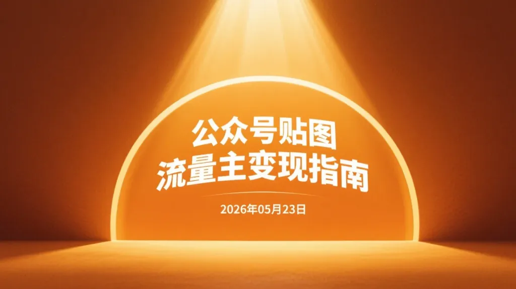 【2026.05.23】公众号贴图流量主变现指南：AI辅助批量出图与内容运营思路-阿吉项目网