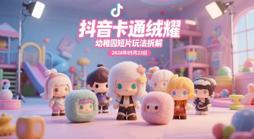 【2026.05.23】抖音卡通绒耀幼稚园短片玩法拆解,软萌动画内容实操与涨粉思路研究-阿吉项目网