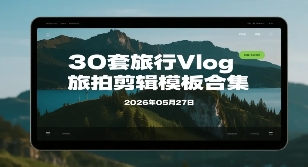 【2026.05.27】30套旅行Vlog旅拍剪辑模板合集：适合自媒体内容制作与视频变现实操参考-阿吉项目网