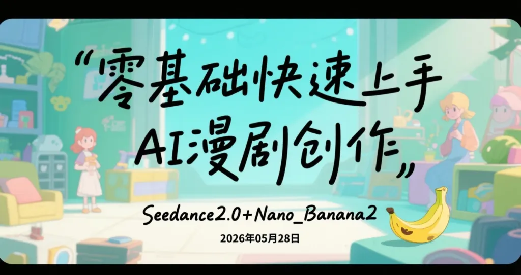 【2026.05.28】零基础快速上手AI漫剧创作：Seedance2.0+Nano_Banana2高效实操流程拆解-阿吉项目网