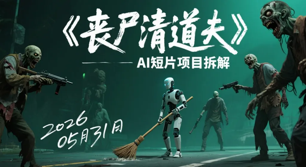 【2026.05.31】《丧尸清道夫》AI短片项目拆解：82个镜头打造电影感，原子朋克风格创作与变现思路研究-阿吉项目网