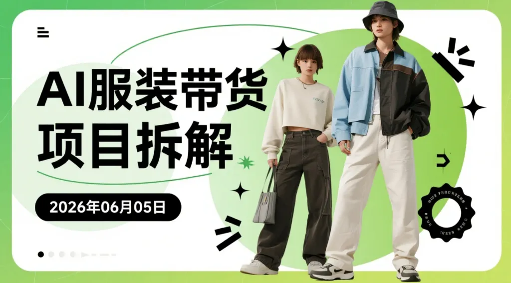 【2026.06.05】AI服装带货项目拆解:服饰赛道短视频与直播变现思路研究-阿吉项目网