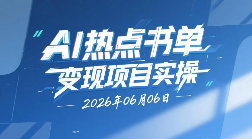 【2026.06.06】AI热点书单变现项目实操:借势影视原著流量,用AI批量制作书单内容实现图书带货-阿吉项目网