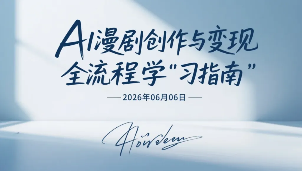 【2026.06.06】AI漫剧创作与变现全流程学习指南:从脚本构思到成片制作-阿吉项目网