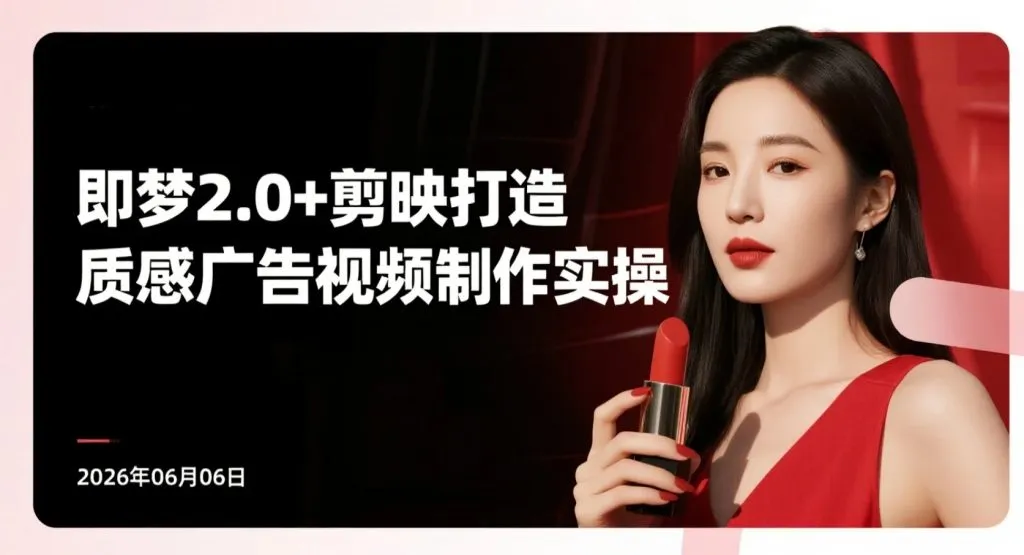 【2026.06.06】即梦2.0+剪映打造高质感口红广告视频制作实操-阿吉项目网