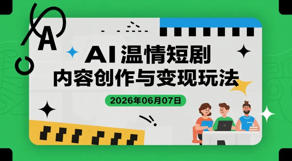【2026.06.07】AI温情短剧内容创作与变现玩法:爆款案例拆解、分成玩法与商单运营研究-阿吉项目网