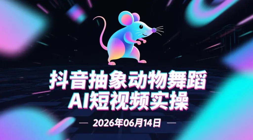 【2026.06.14】抖音抽象动物舞蹈AI短视频实操|趣味内容制作思路与账号增长研究资料-阿吉项目网