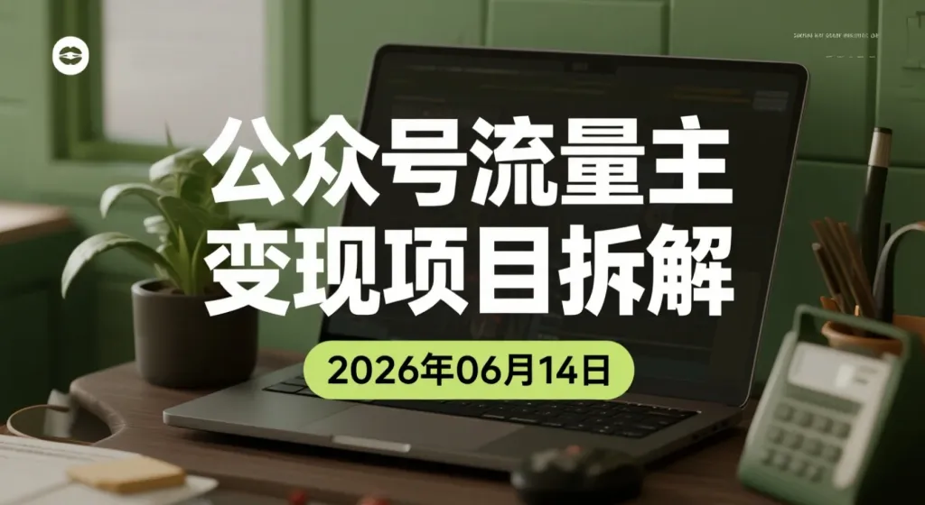 【2026.06.14】公众号流量主变现项目拆解:蓝海赛道研究、AI内容生成与矩阵运营思路整理-阿吉项目网